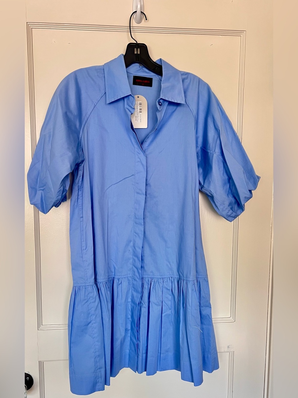 Kirna Zabête Light Blue Cotton Poplin Shirt Dress